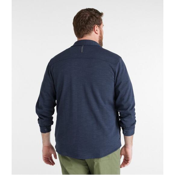 LL Bean Explorer XXXL Navy Blue Snap Front Slightly Fitted Heavy Sweatshirt EUC - Picture 2 of 13